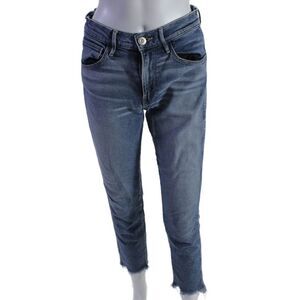 3x1 NYC Womens Cotton Distressed Zipped Buttoned Straight Leg Jeans Blue Size 26